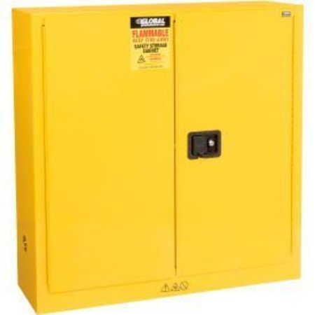 GLOBAL EQUIPMENT Flammable Cabinet, Manual Close Double Door, 22 Gallon, 35"Wx22"Dx35"H SC22F